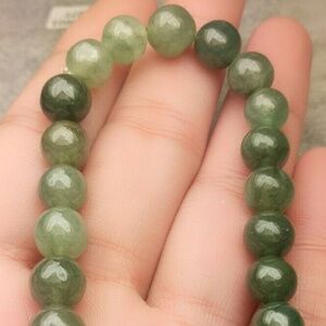 Certified Oily Green Natural Grade A Jade Jadeite Handmade 6mm Beads Bracelet